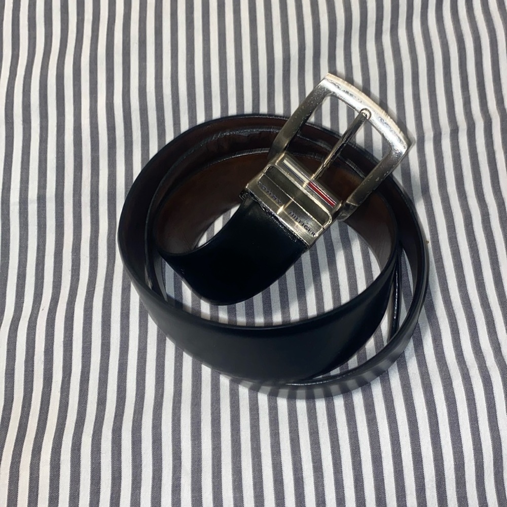 Black And Brown Tommy Hilfiger Reversible Mens Belt